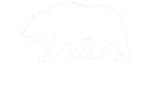 Made in California Logo in white featuring an outline of a bear.