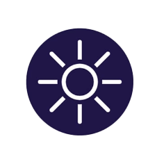 A circular navy blue icon representing the promotion side of the Daytrip affiliate program: a sunburst shape