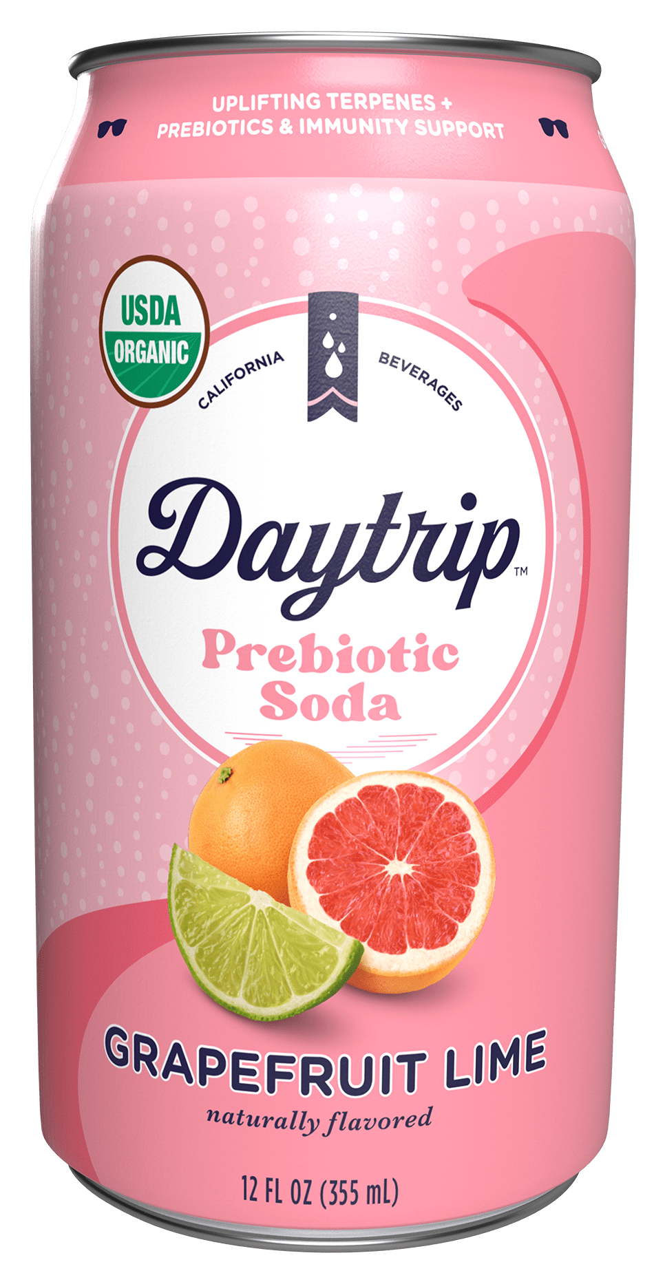 Front can render of Daytrip grapefruit lime prebiotic soda