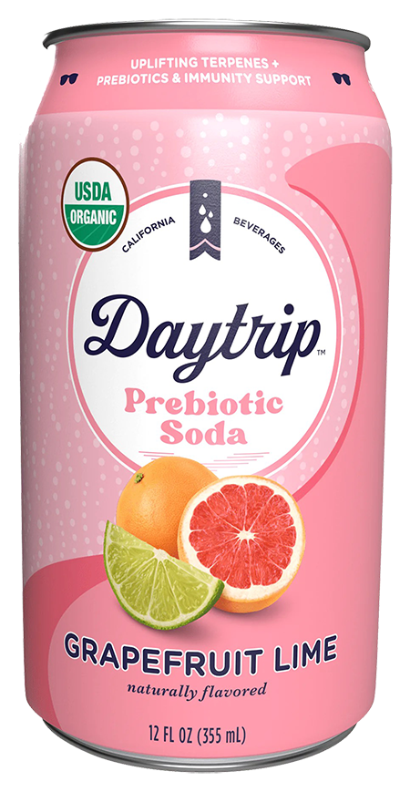 Front can render of Daytrip grapefruit lime prebiotic soda.