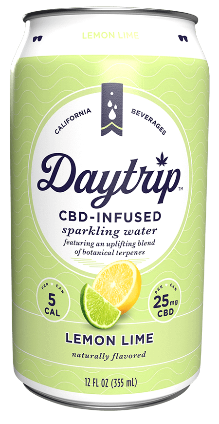  Daytrip CBD Infused Sparkling Water Lemon Lime can render on white background